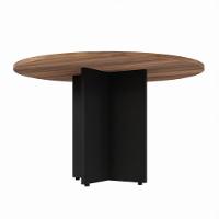 Mesa Circular Office 120cm Pé Painel Web Office Nogal-preto - 6