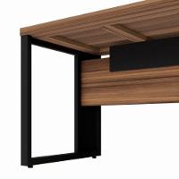 Mesa Diretor Office 170-192cm Com Gaveteiro Pé Quadro Nogal-preto - 5