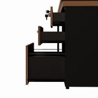Mesa Diretor Office 170-192cm Com Gaveteiro Pé Quadro Nogal-preto - 9