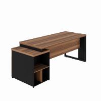 Mesa Diretor Office 170-192cm Com Gaveteiro Pé Quadro Nogal-preto - 10