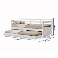 Bicama Solteiro Com 2 Colchões Madeira Enjoy - Branco - Branco