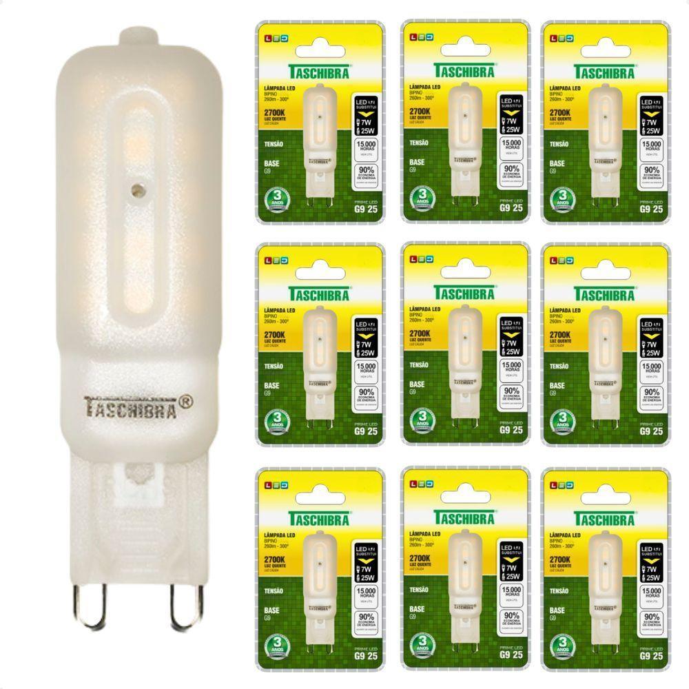 Kit 10 Lâmpadas Led Taschibra G9 Bipino 2,5w Leitosa 2700k 110v - 1