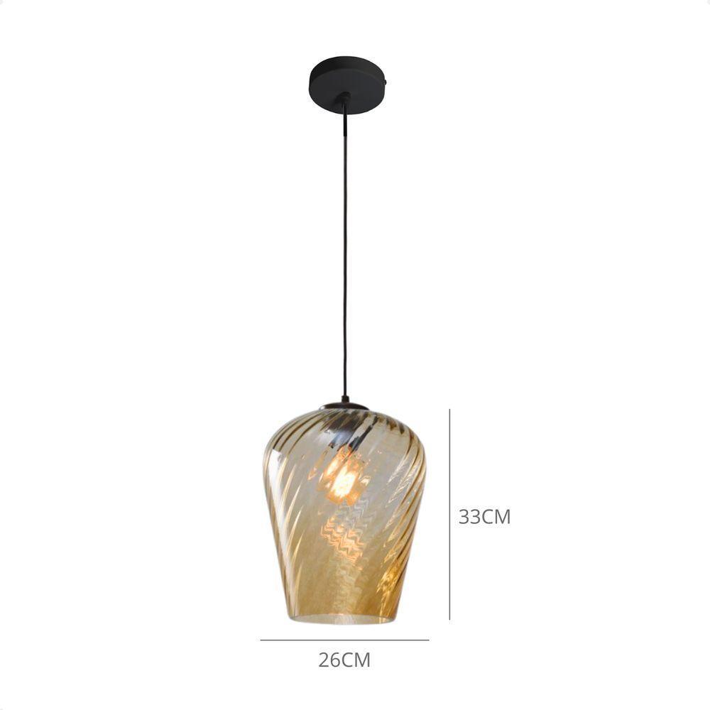 Lustre Pendente Monalisa Xg Rigato Conhaque E27 Bivolt Taschibra - 4