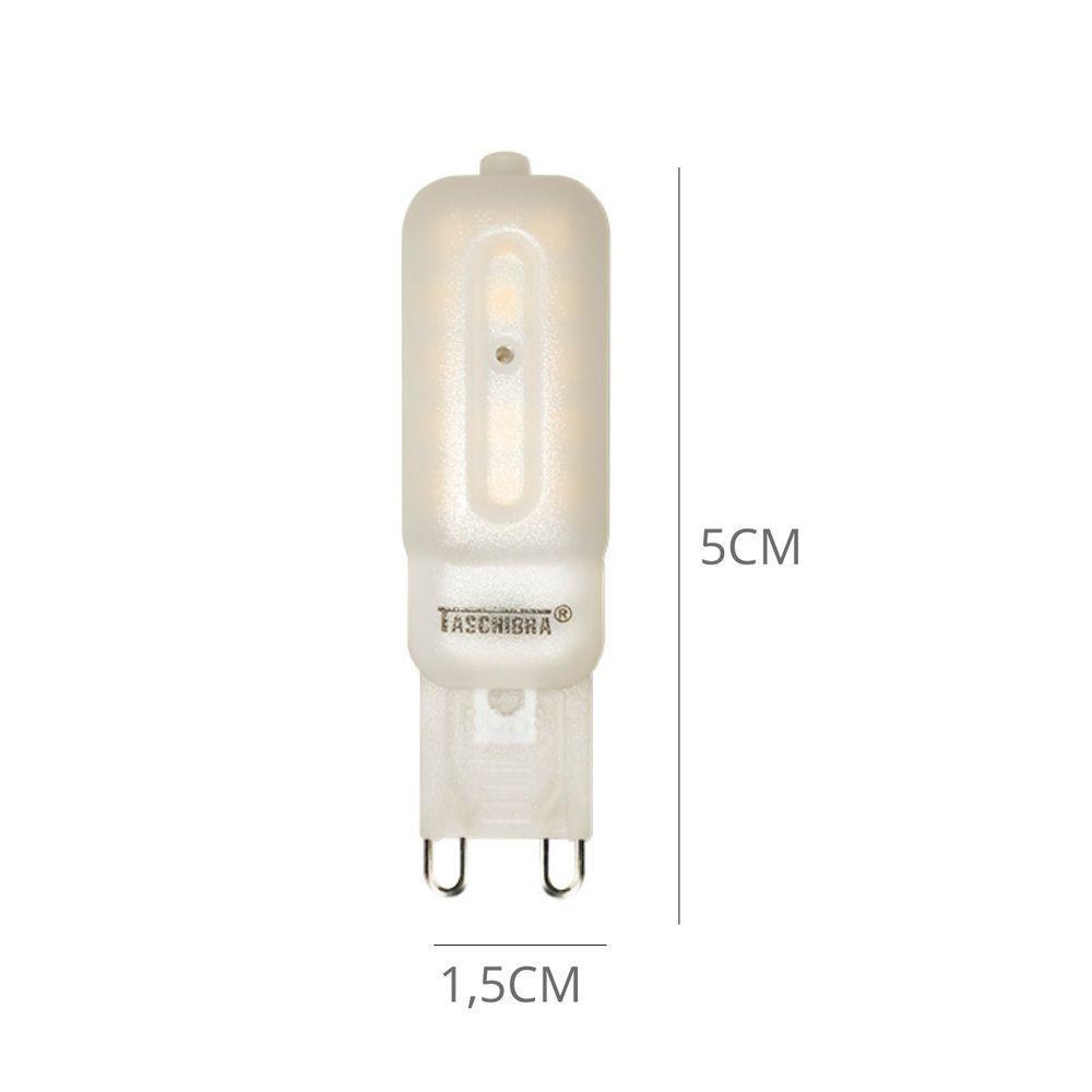 Kit 6 Lâmpadas Led Taschibra G9 Bipino 2,5w Leitosa 2700k 110v - 2