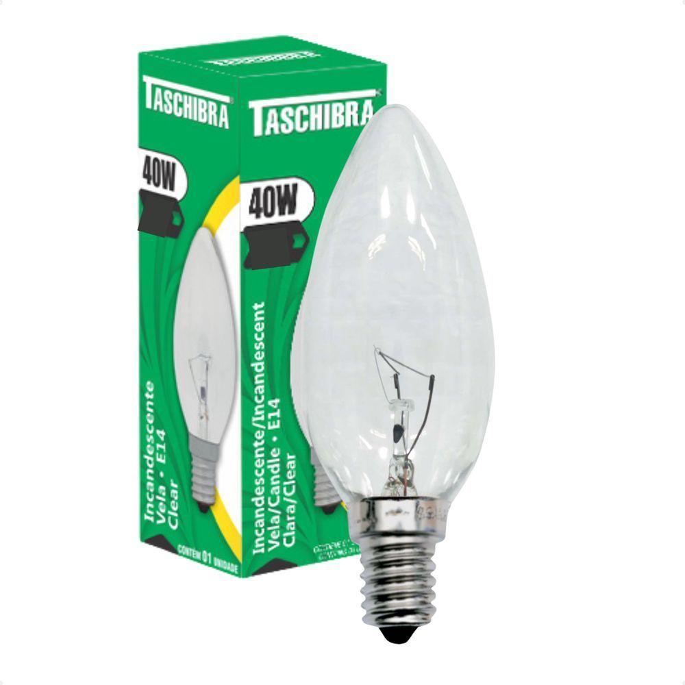 Kit 3 Lâmpadas Incandescente Taschibra Vela 40w E14 Clara 110v - 1