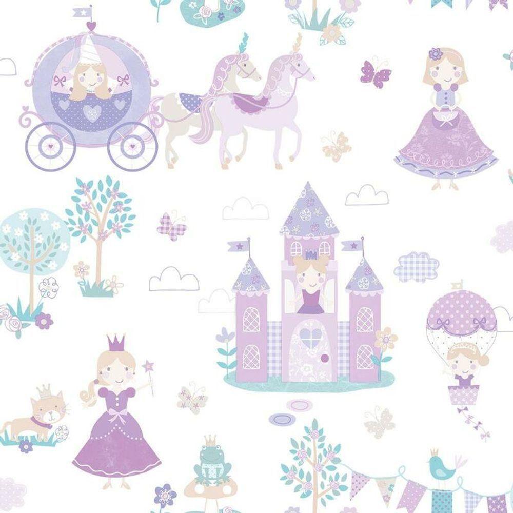 Papel De Parede Conto De Fadas - G78373 Roxo E Azul Tiny Tots 2 - G78373 - 1