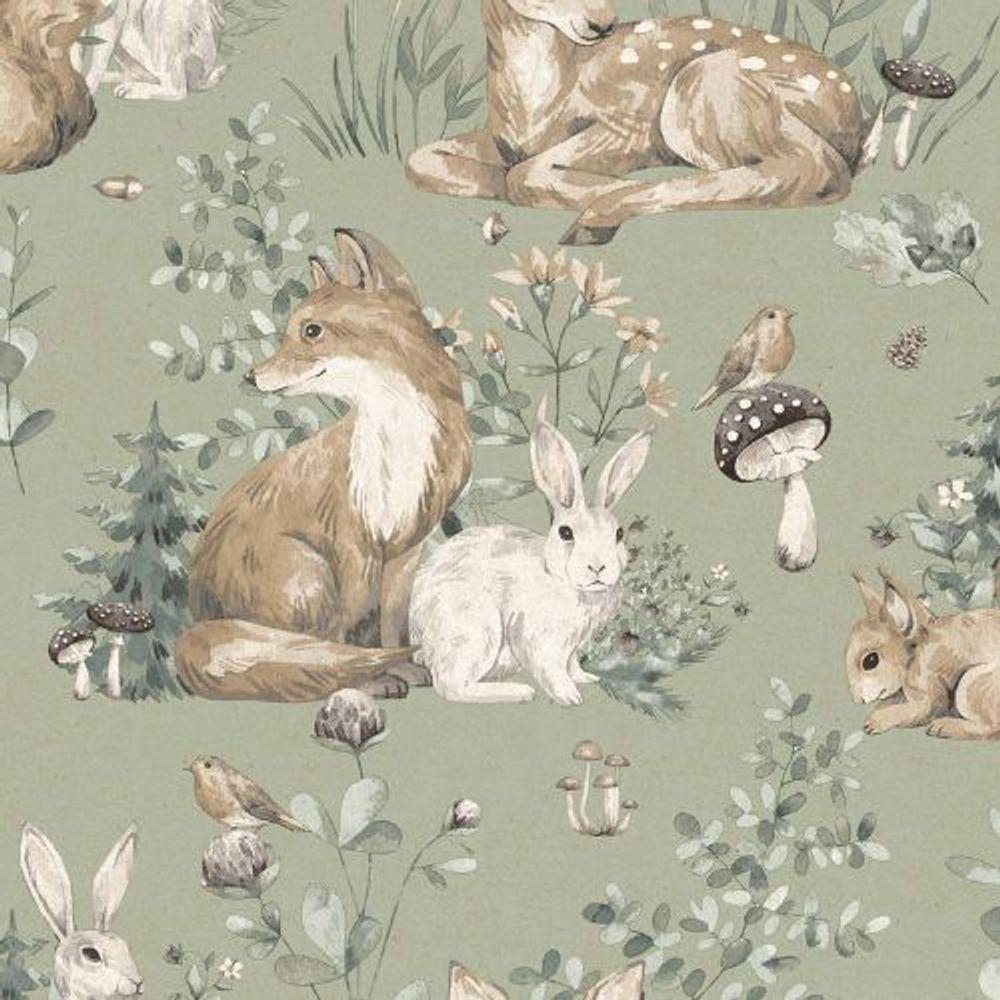 Papel De Parede Minime Infantil Verde 17105 - 1