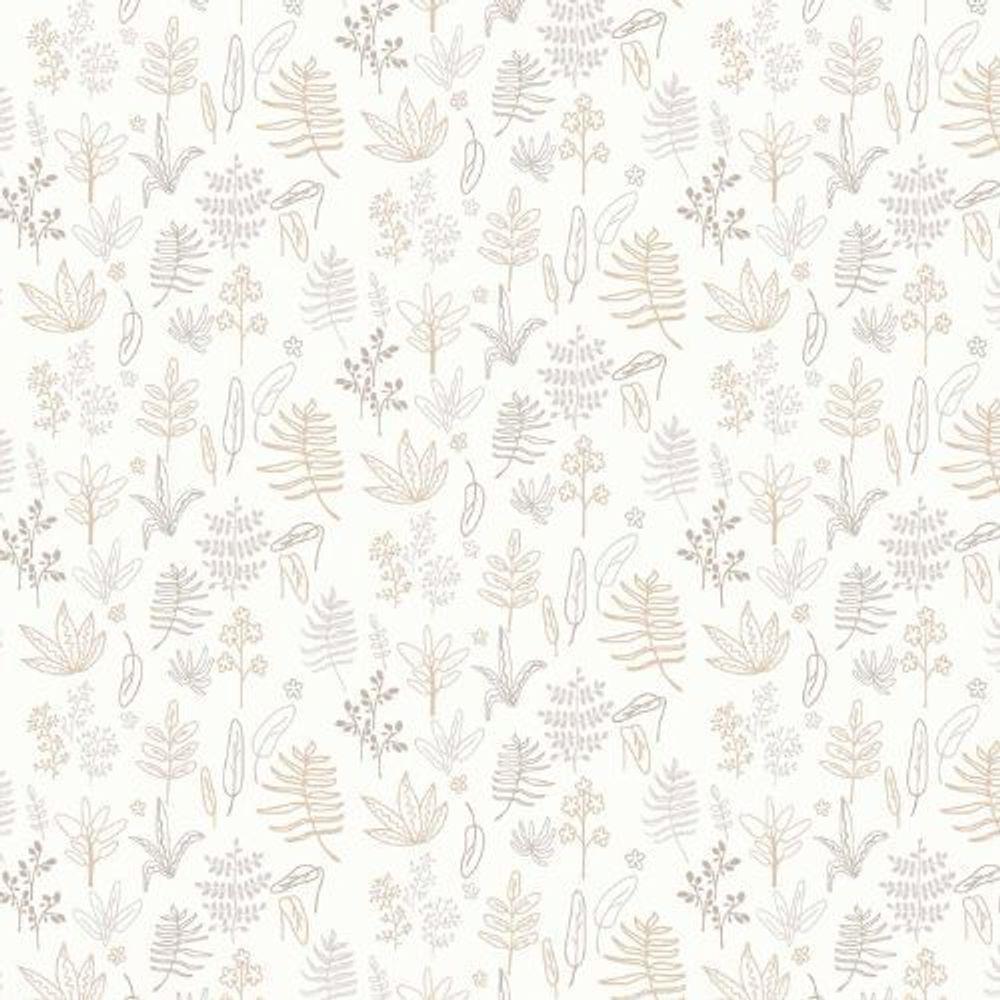 Papel De Parede Minime Folhagem Bege 17167 - 1