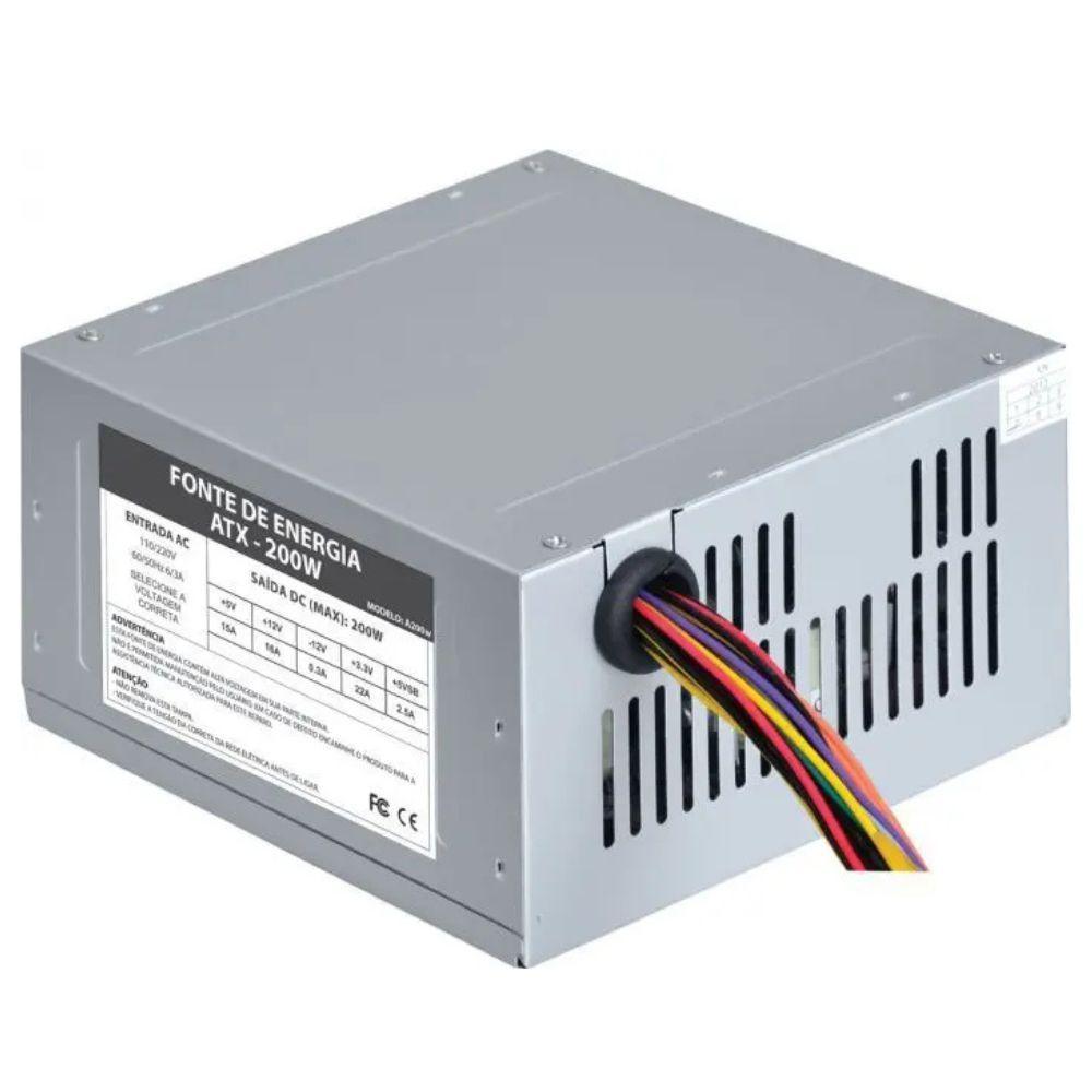 Fonte Atx Vkoem 20+4 200w Real S- Cabo - 2