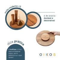 Tábua Com Base Giratória Em Madeira Acácia 25cm - 5