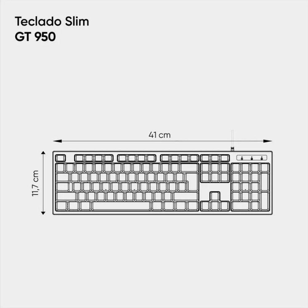 Teclado Slim Goldentec Gt950 Usb - Preto - 3