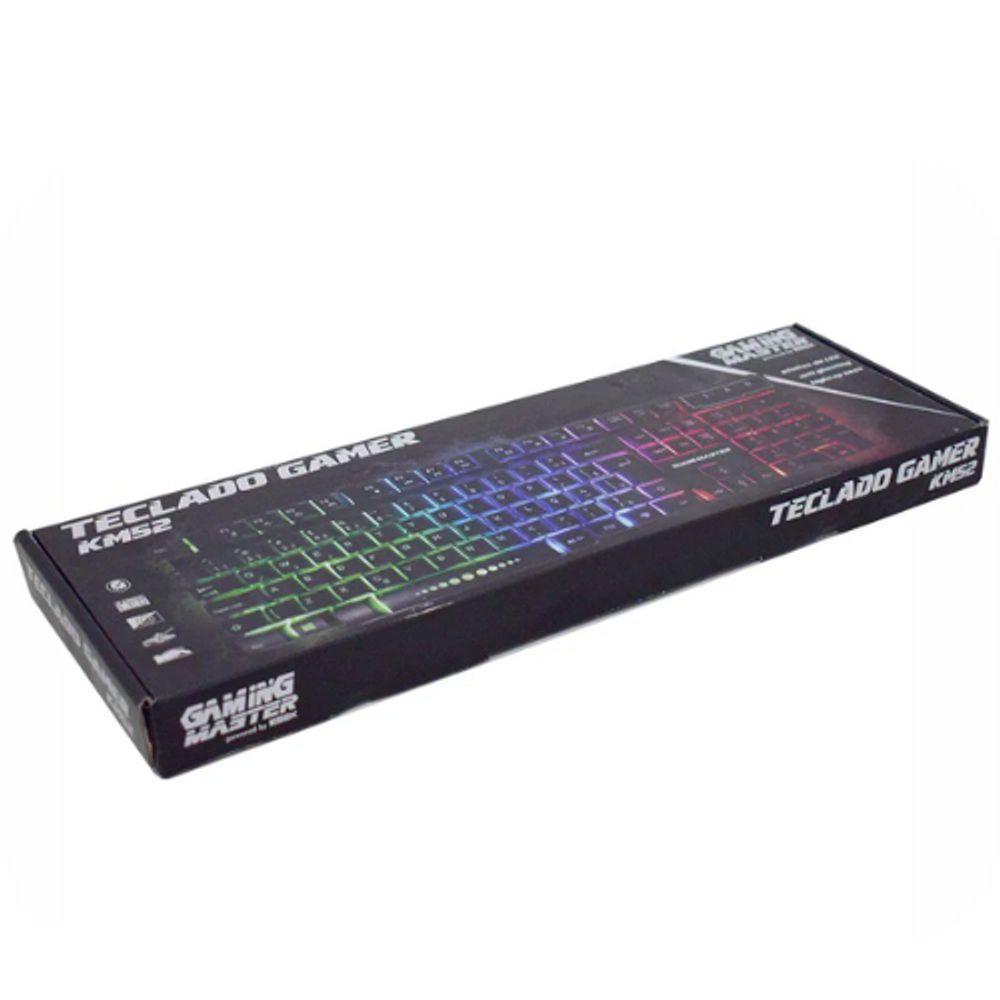 Teclado Gamer Semi Mecânico Led Usb Abnt2 Km-52 Rgb - 5