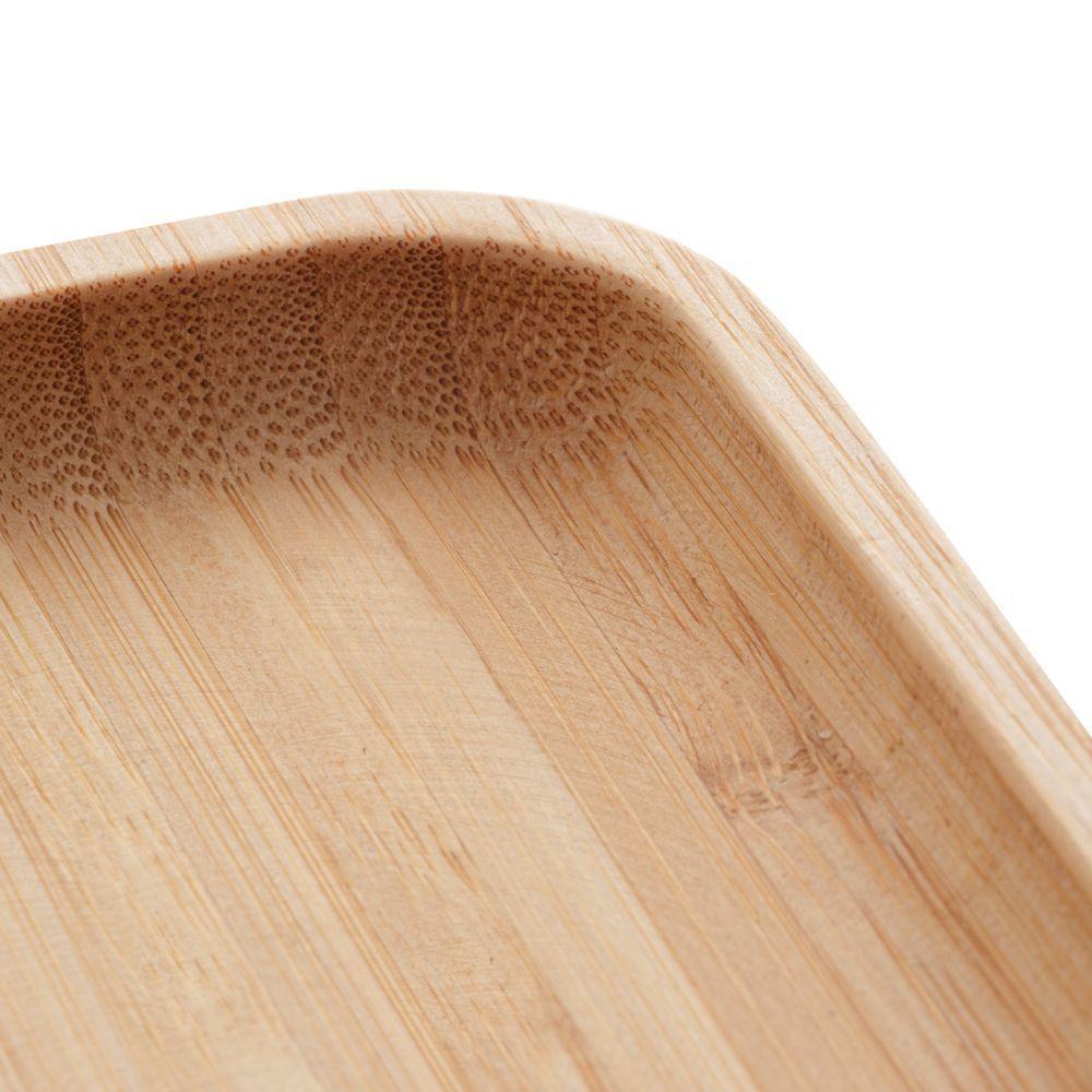 Kit 2 Bandejas Prato De Bambu Multiuso De Servir 17x17 - 6