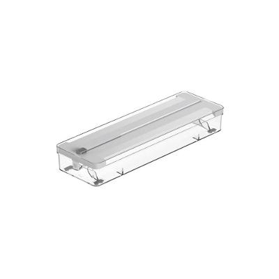Organizador De Rolos Duplo Com Cortador Clear Branco