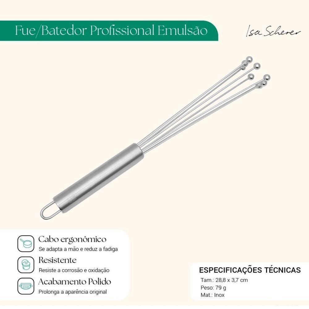 Fue Batedor Profissional De Ovos Massas Emulsão Isa Scherer - 2