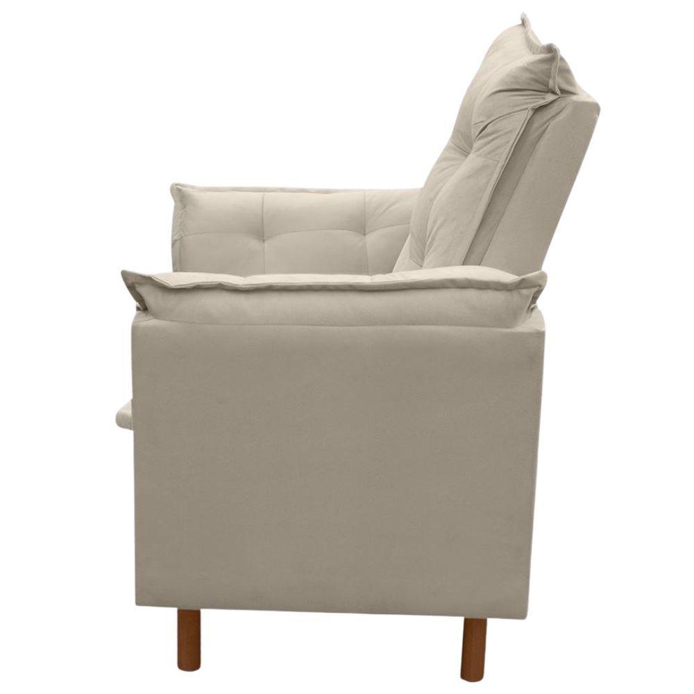 Kit 02 Poltronas Isa Escritório Consultório Recepção Suede Bege - Mabe Magazine - 3