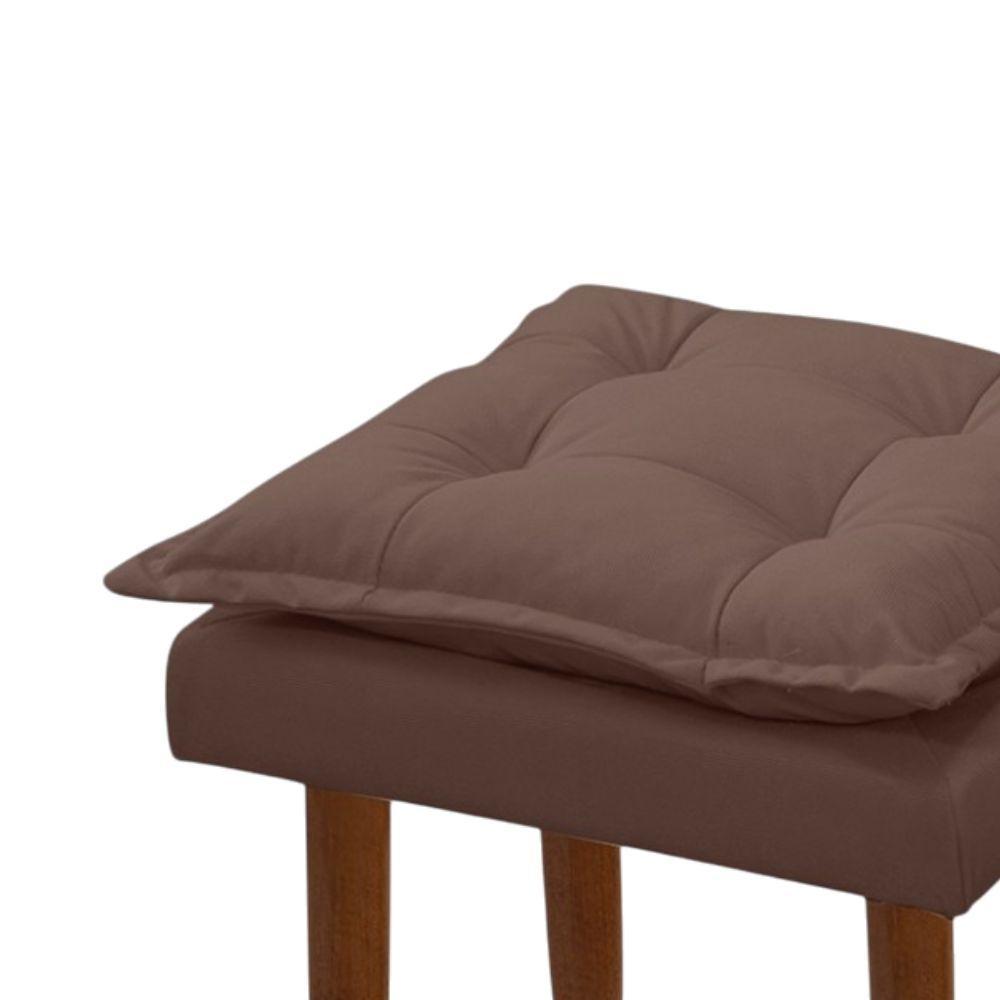 Puff Maria Para Sala De Tv E Estar Quarto Confortável Suede Marrom Mabe Magazine - 2