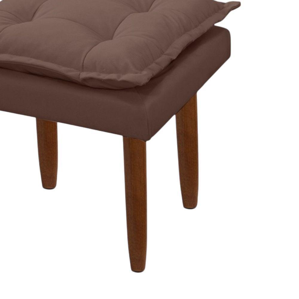 Puff Maria Para Sala De Tv E Estar Quarto Confortável Suede Marrom Mabe Magazine - 3
