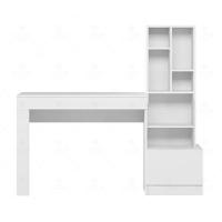 Escrivaninha Office Com Estante Biblioteca Lion Branco Fosco - Mabe Magazine - 3