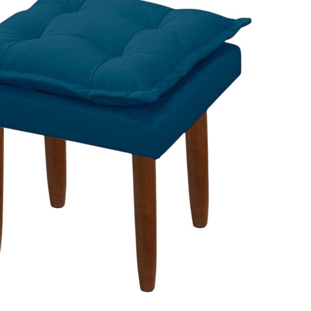 Kit 02 Puff Maria Para Sala De Tv E Estar Quarto Confortável Suede Azul Marinho Mabe Magazine - 4