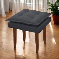 Kit 03 Puff Maria Para Sala De Tv E Estar Quarto Confortável Suede Cinza Mabe Magazine - 3