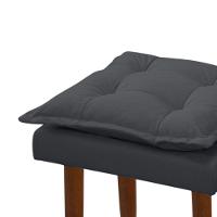 Kit 02 Puff Maria Para Sala De Tv E Estar Quarto Confortável Suede Cinza Mabe Magazine - 3