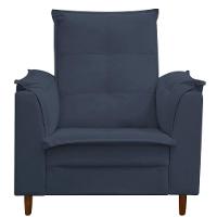 Poltrona Maria Para Amamentação E Descanso Com Puff Confortável Suede Azul Marinho Mabe Magazine - 4