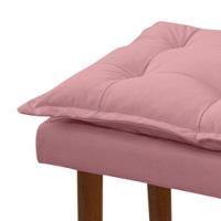 Kit 02 Puff Maria Para Sala De Tv E Estar Quarto Confortável Suede Rose Mabe Magazine - 3