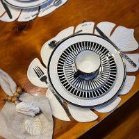 Porta Guardanapos Em Madeira Com Franjas De Cordão Verano Mameg - 3