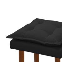 Kit 03 Puff Maria Para Sala De Tv E Estar Quarto Confortável Suede Preto Mabe Magazine - 2