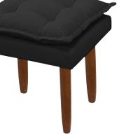 Kit 03 Puff Maria Para Sala De Tv E Estar Quarto Confortável Suede Preto Mabe Magazine - 3