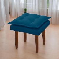 Kit 03 Puff Maria Para Sala De Tv E Estar Quarto Confortável Suede Azul Marinho Mabe Magazine - 2