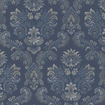 Papel De Parede Thema Damask Azul 28829