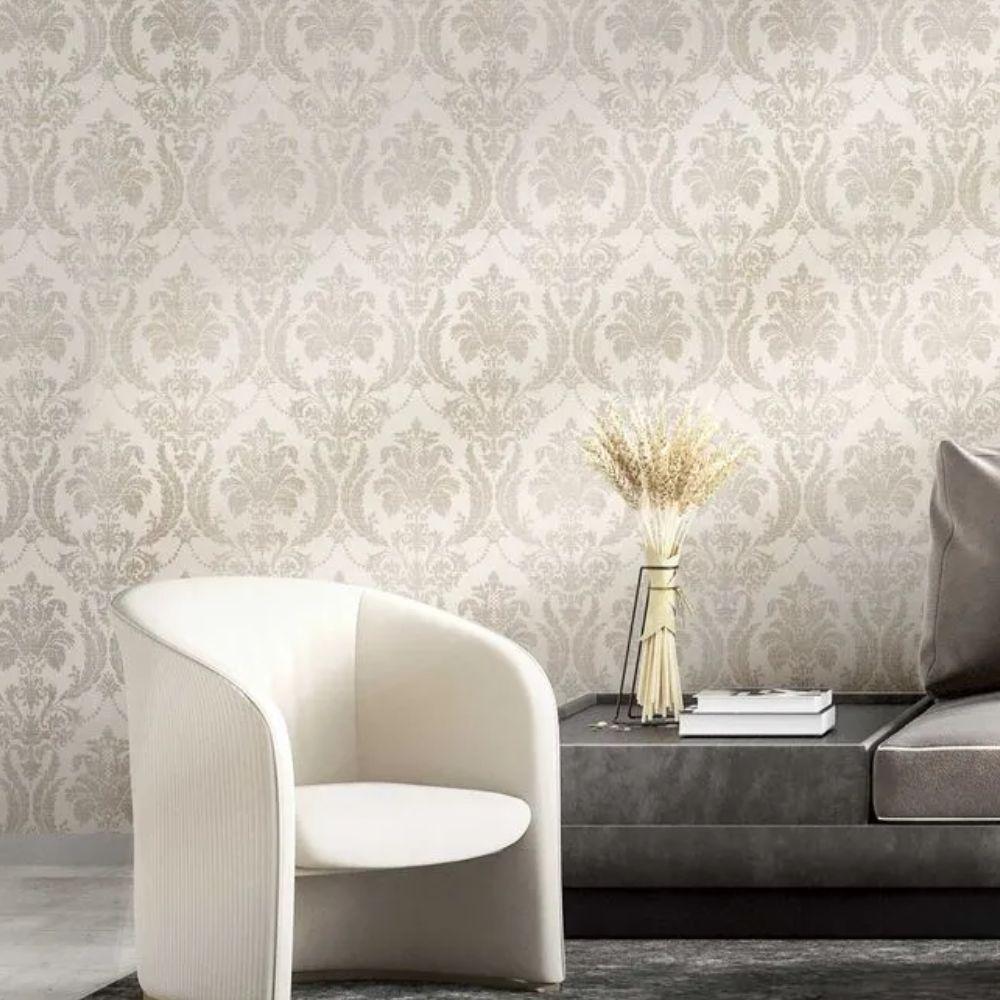 Papel De Parede Thema Damask Bege 28803 - 1