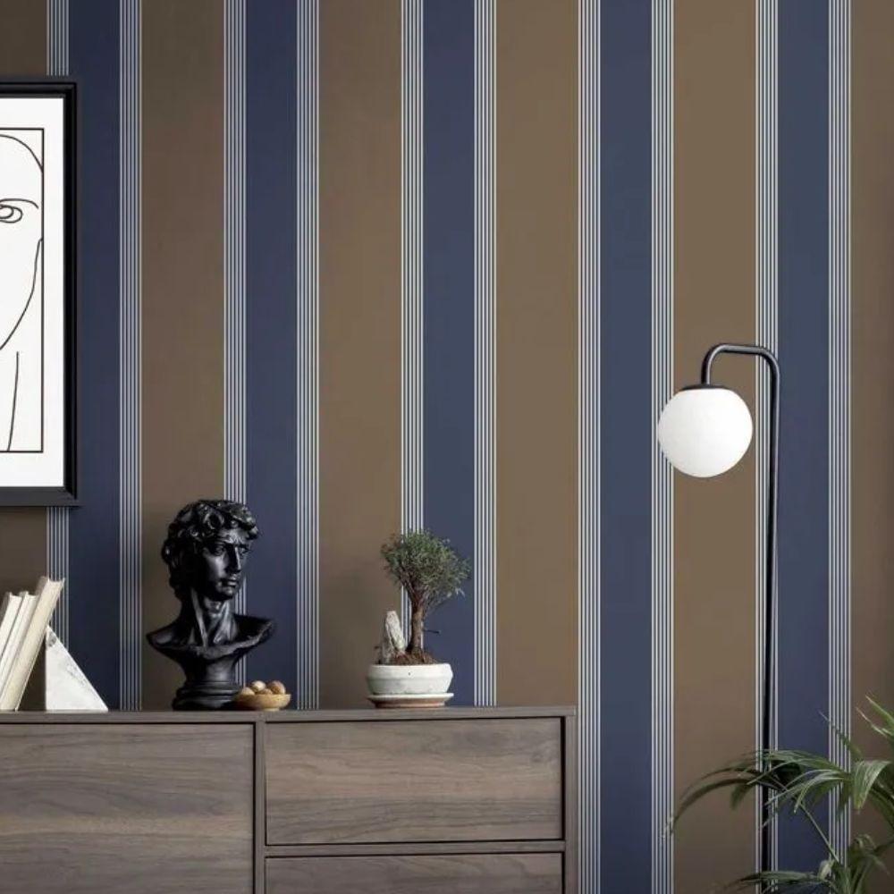 Papel De Parede Thema Listrado Marrom 28879 - 1