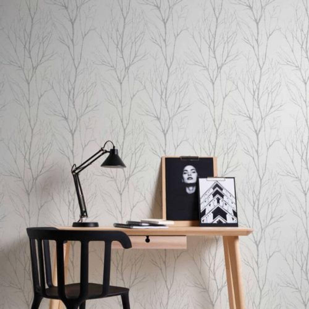 Papel De Parede Attractive 2 Folhagem Branco 372602 - 1