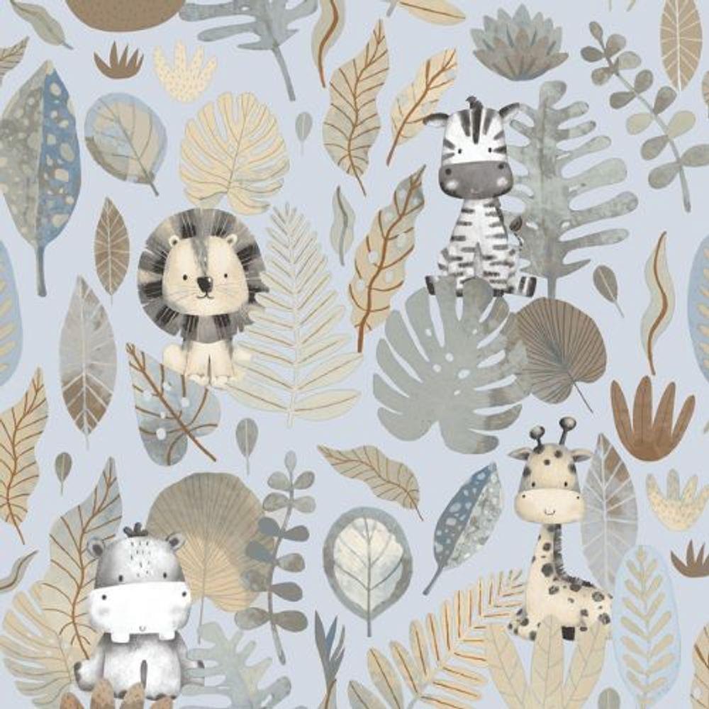 Papel De Parede Happy Infantil Azul 14836 - 1