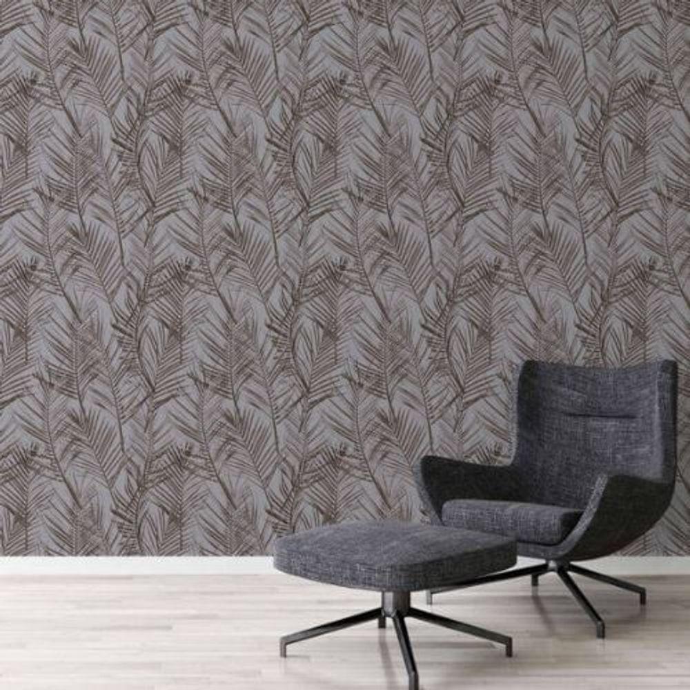 Papel De Parede Attractive 2 Folhagem Cinza 390384 - 1