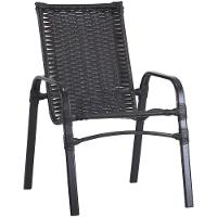 4 Cadeiras E Mesa Tampo Ripado área Jardim Varanda Piscina Preto - 2