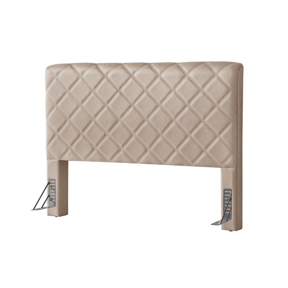 Cabeceira Cama Box Casal 1,40m Estofada Capri Linho Bege - 6