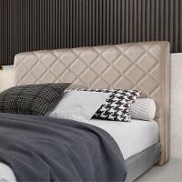 Cabeceira Cama Box Casal 1,40m Estofada Capri Linho Bege - 1