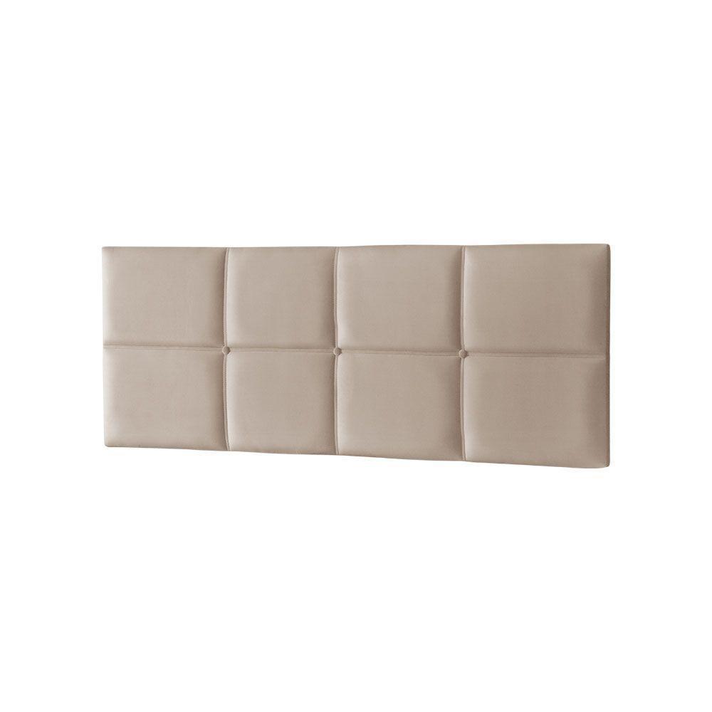 Cabeceira Painel Cama Box King 1,93m Estofada Belize Veludo Bege - 2