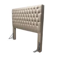 Cabeceira Cama King Estofada Capitonê Creta 1,93m Linho Bege - 2
