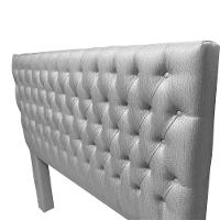 Cabeceira Cama King Estofada Capitonê Creta 1,93m Linho Cinza - 3