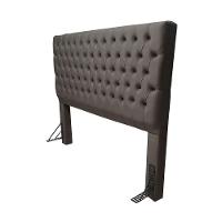 Cabeceira Cama Queen Estofada Capitonê Creta 1,60m Veludo Marrom - 2