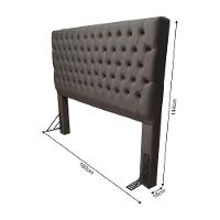 Cabeceira Cama Queen Estofada Capitonê Creta 1,60m Veludo Marrom - 4