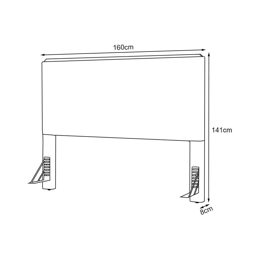 Cabeceira Cama Box Queen 1,60m Estofada Detalhe Em Madeira Java Veludo Bege - 6