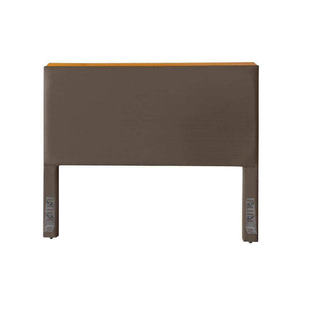 Cabeceira Cama Box Queen 1,60m Estofada Detalhe Em Madeira Java Veludo Marrom - 3