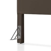 Cabeceira Cama Box Queen 1,60m Estofada Detalhe Em Madeira Java Veludo Marrom - 5