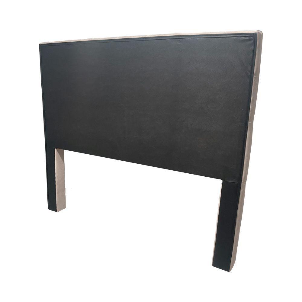 Cabeceira Cama Casal Estofada Capitonê Creta 1,40m Veludo Bege - 3